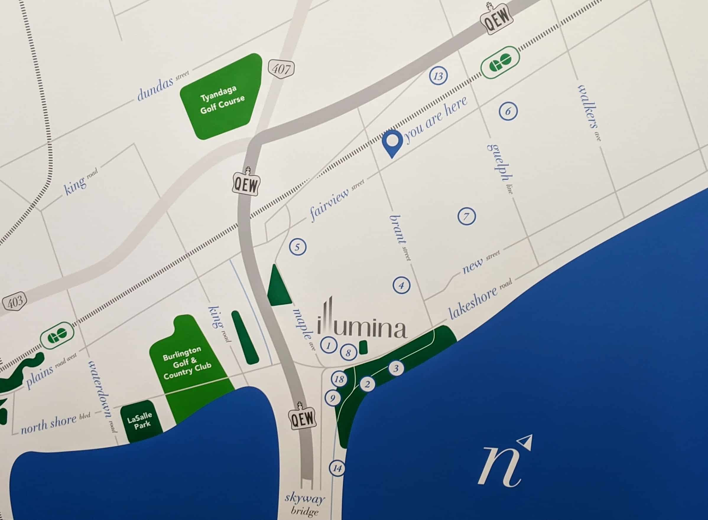 illumina condos map Burlington Ontario